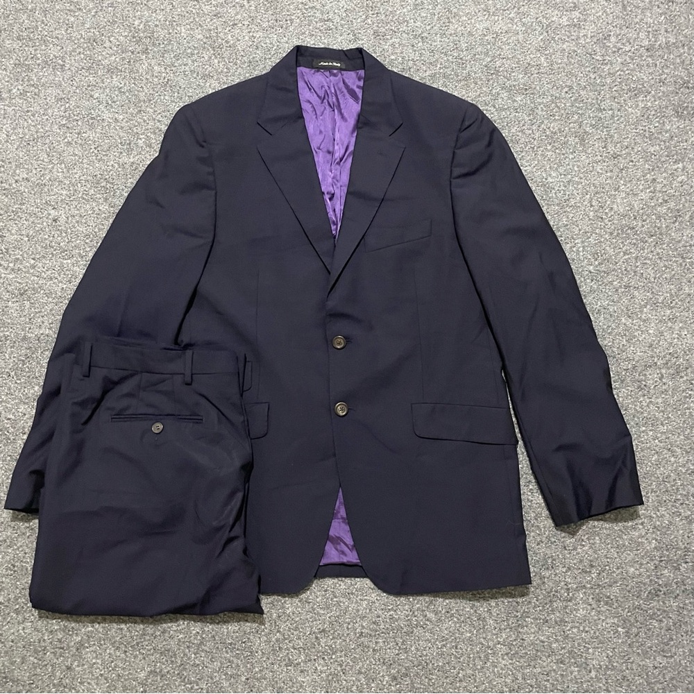 Paul Smith Navy Suit with Purple Lining
